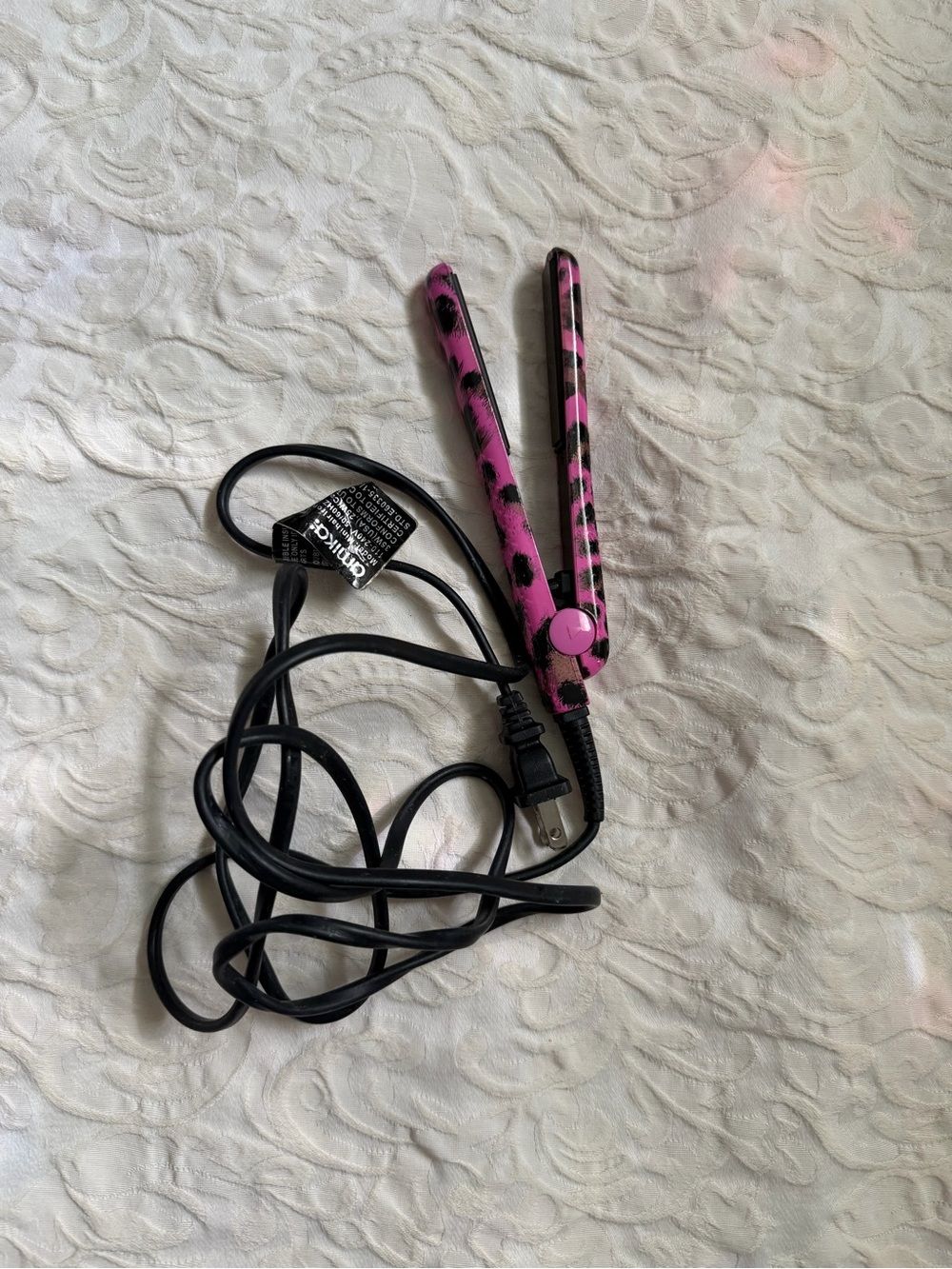 Pink Leopard Mini Hair Straightener - Unbranded